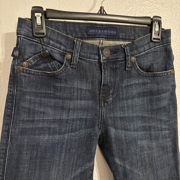 Rock‎ & Republic Kasandra Jeans Women’s 2L Dark Wash Bootcut Stretch Denim Long - Picture 3 of 16